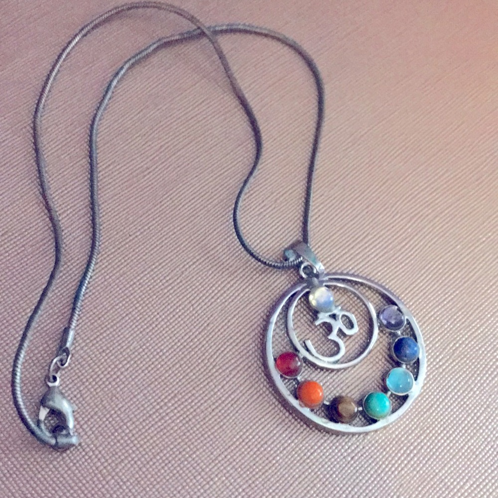 Namaste chakra stone necklace